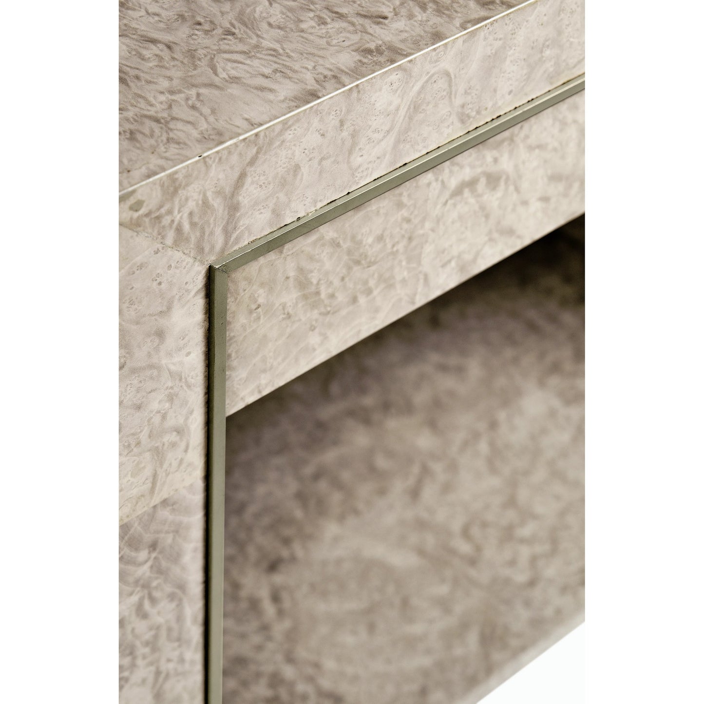 005 SI-2186271 | Closeup | Water Surge Skookumchuck Madrona Burl End Table by Jonathan Charles in madrona burl. Made from grey burl in a transitional style.