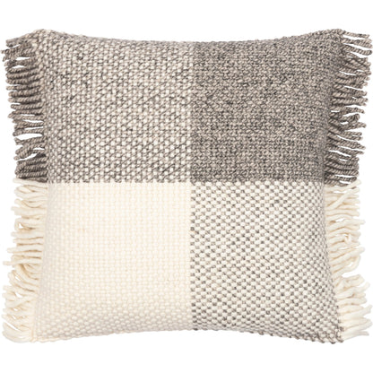 Faroe II Pillow - 28399 by Surya in cream, gray, charcoal. Made from 100% wool, 100% cotton in a cottage & farmhouse style.