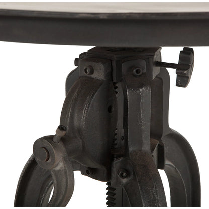 Artezia Industrial Adjustable Bistro Table by World Interiors in black and matte black. Made from cast iron in a rustic style.