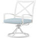 Bristol Outdoor Swivel Dining Chair in Canvas Flax w/ Self Welt by Sunset West. Made from aluminum in a modern style.