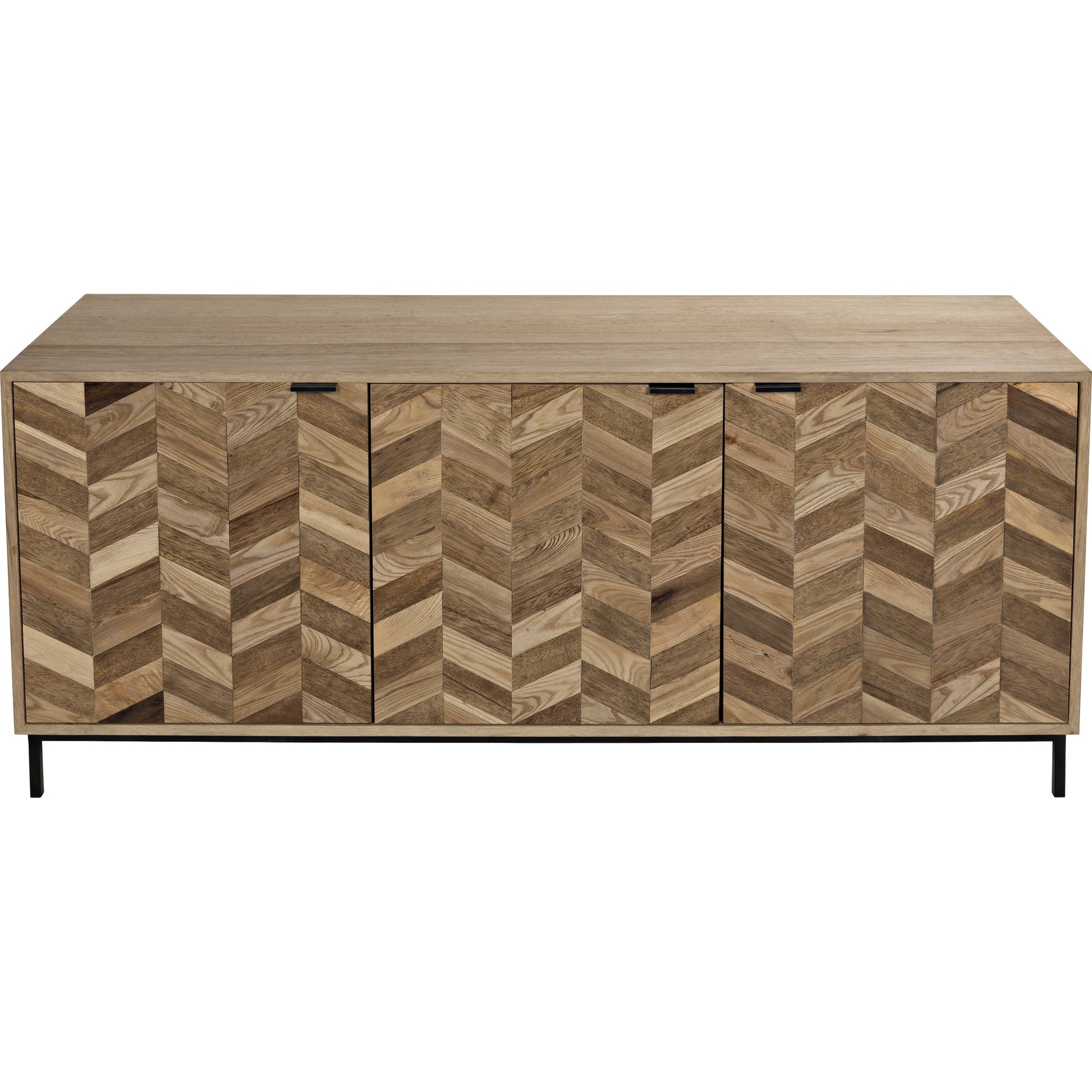 Herringbone Sideboard by Noir in washed walnut. Made from walnut, metal in a eclectic & global style.