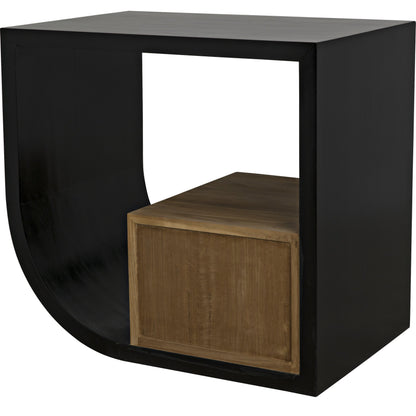 Burton Side Table by Noir in hand rubbed black. Made from mahogany, teak in a modern style.