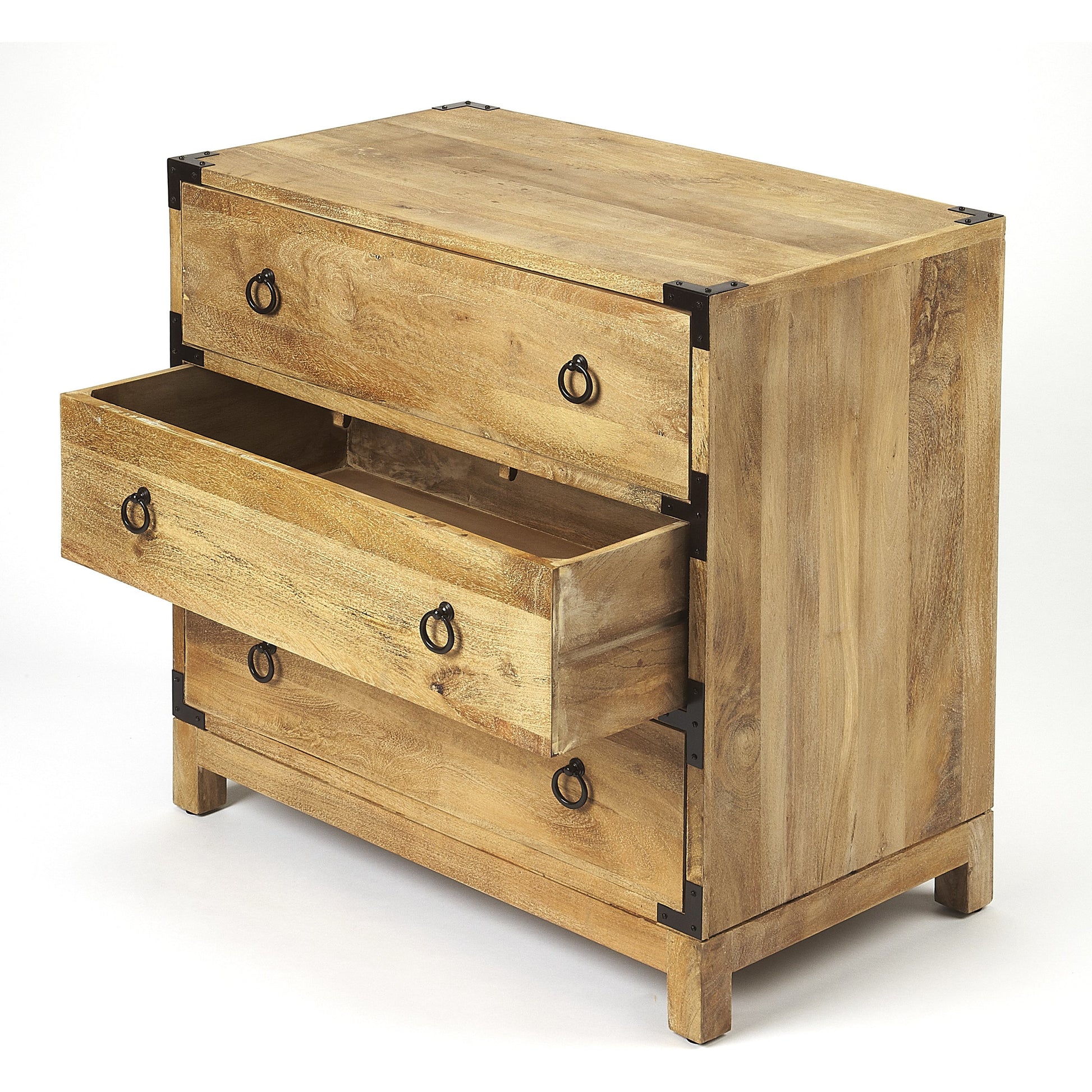 Forster Natural Mango Campaign Chest by Butler Specialty Company in natural wood and natural mango. Made from mango wood solids, mdf in a cottage & farmhouse style.