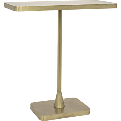 Hild Side Table by Noir in antique brass. Made from metal in a transitional style.
