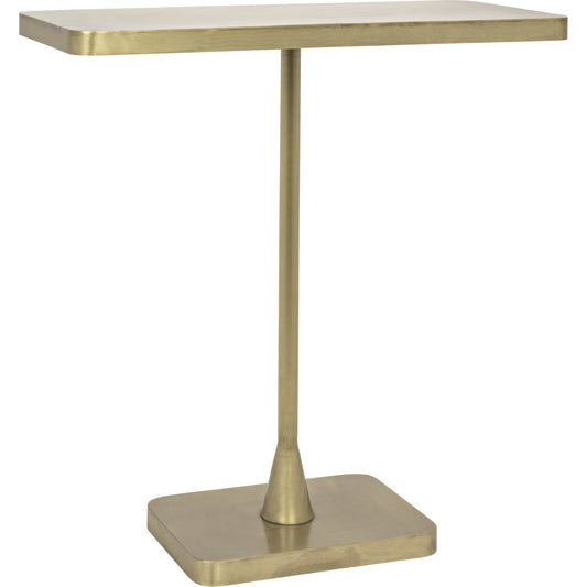 Hild Side Table by Noir in antique brass. Made from metal in a transitional style.