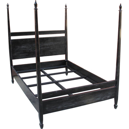 Venice Bed by Noir in hand rubbed black. Made from mahogany in a transitional style.