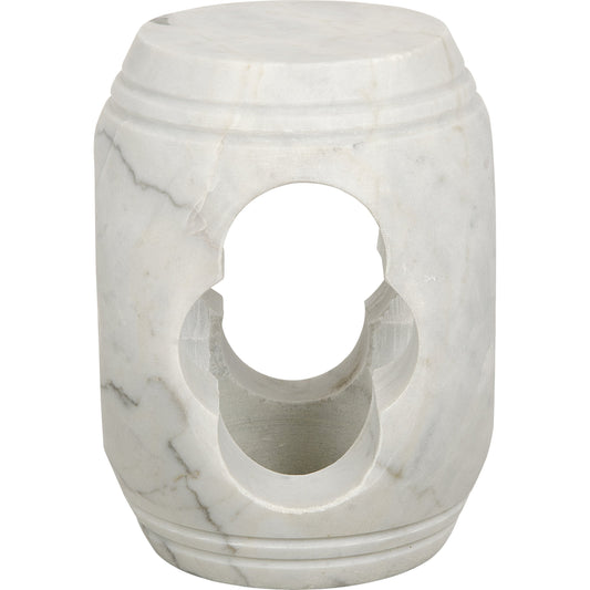 Legend Side Table by Noir in white marble. Made from marble in a transitional style.