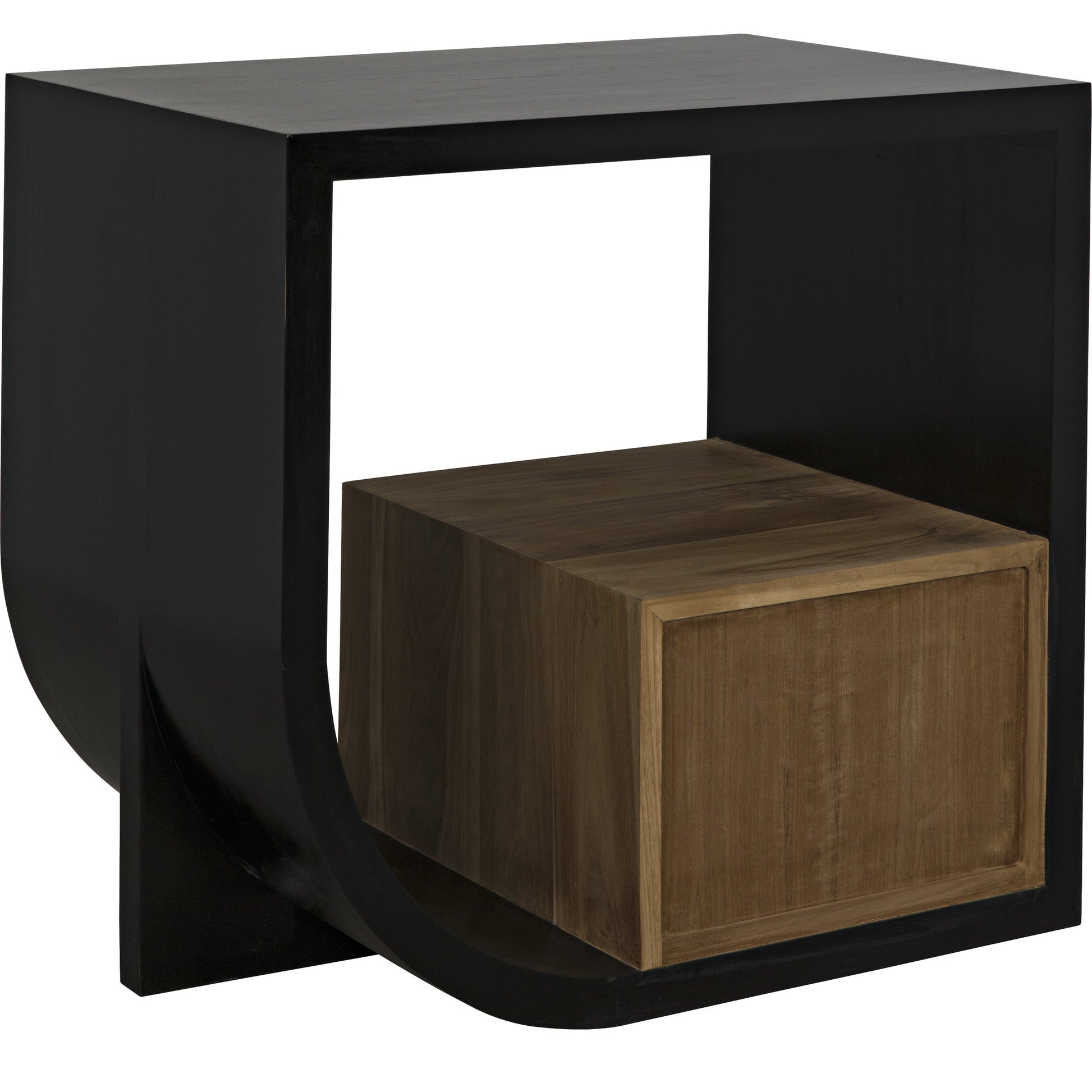 Burton Side Table by Noir in hand rubbed black. Made from mahogany, teak in a modern style.