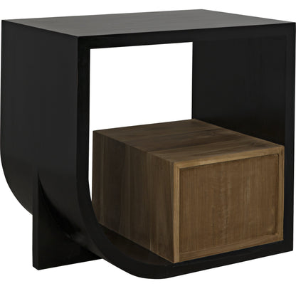 Burton Side Table by Noir in hand rubbed black. Made from mahogany, teak in a modern style.
