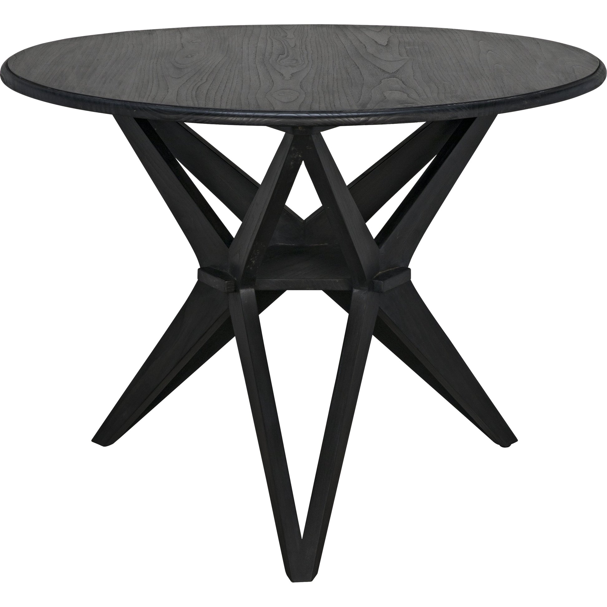 Victor Dining Table by Noir in charcoal black. Made from sungkai in a eclectic & global style.