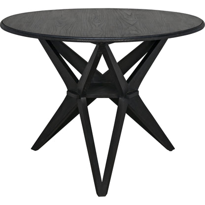 Victor Dining Table by Noir in charcoal black. Made from sungkai in a eclectic & global style.