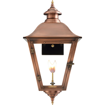 Jackson Gas Lantern by Primo Lighting in aged copper. Made from copper in a cottage & farmhouse style.