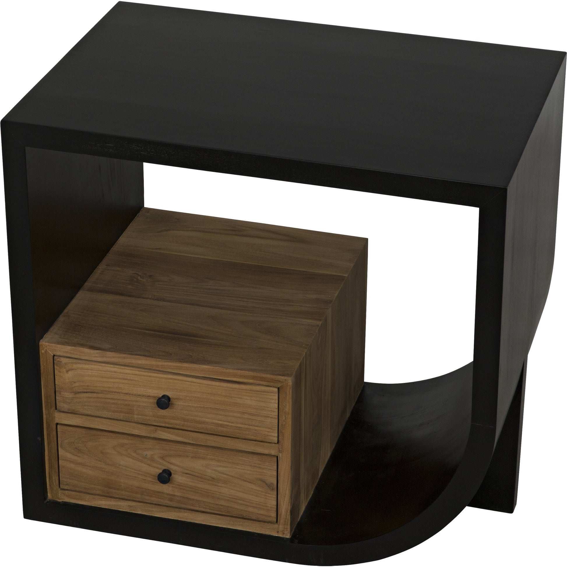 Burton Side Table by Noir in hand rubbed black. Made from mahogany, teak in a modern style.