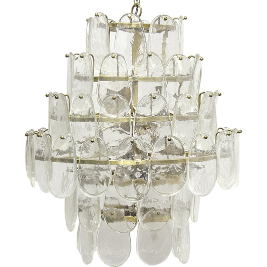 Mystic Chandelier by Noir in antique brass. Made from glass, metal in a transitional style.