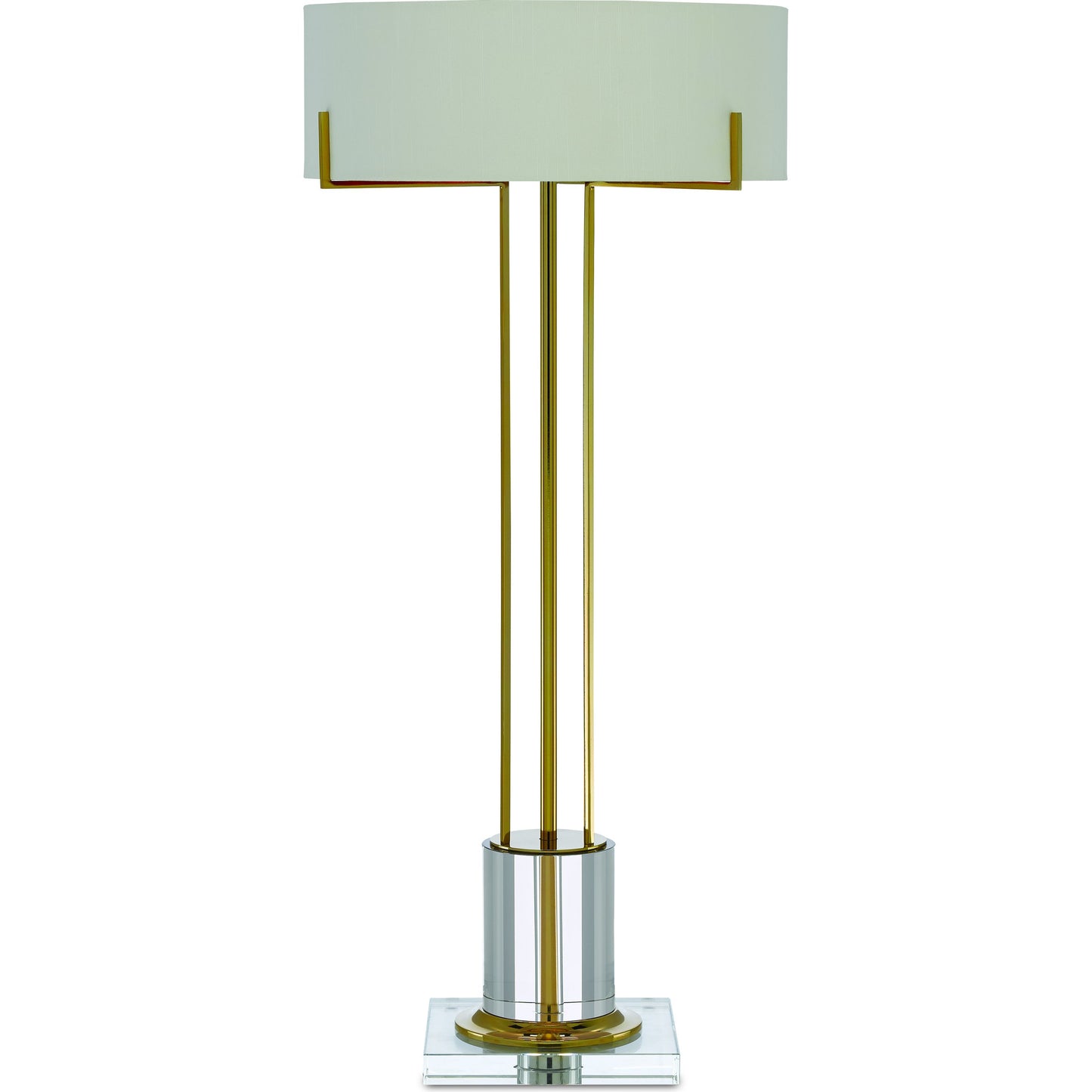 000 S-336326 | Additional Silo | Winsland Table Lamp by Currey and Company in polished brass, clear. Made from metal, optic crystal in a transitional style.