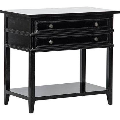 Colonial Side Table by Noir in distressed black. Made from birch in a traditional style.