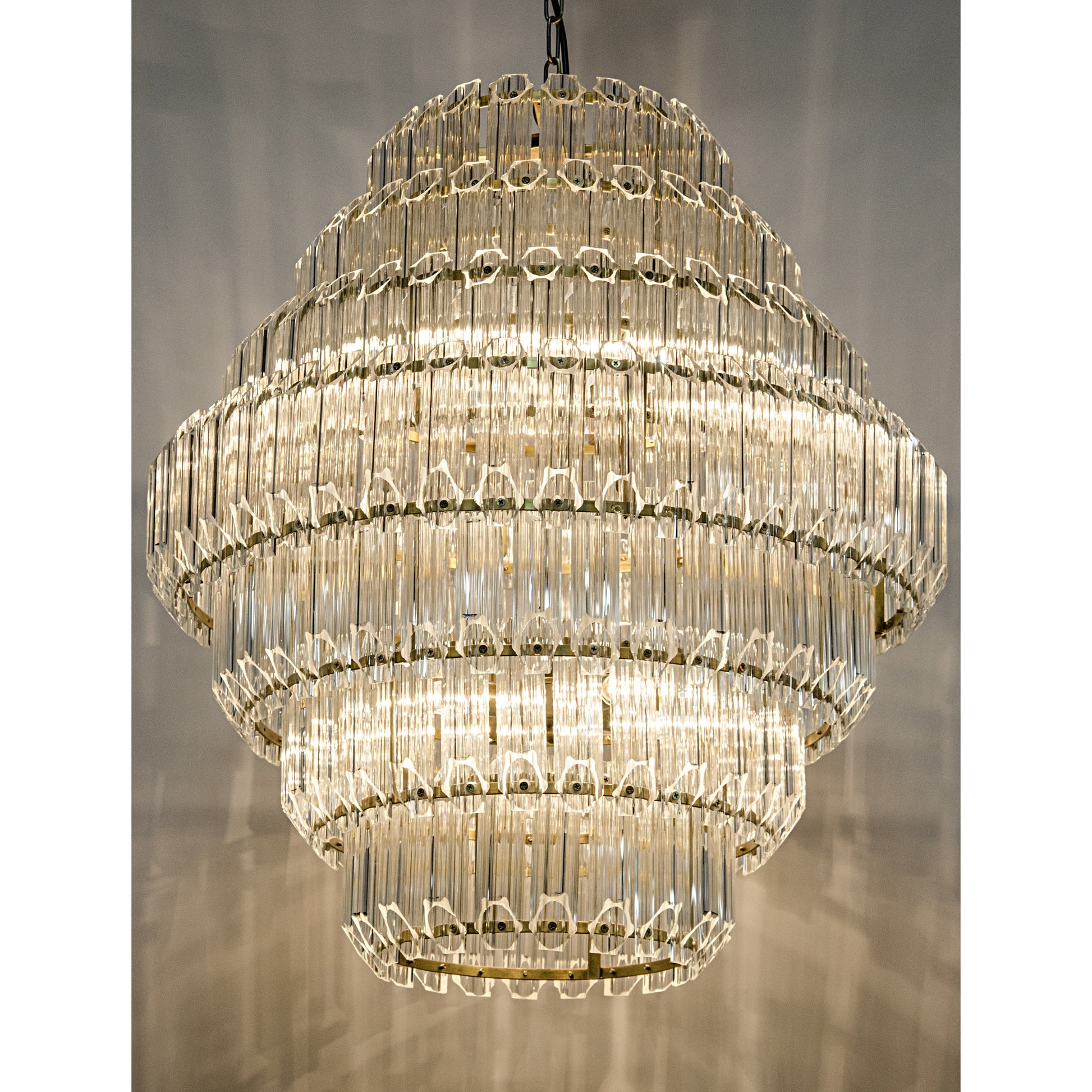 Palazzo Chandelier by Noir in antique brass. Made from metal, glass in a traditional style.