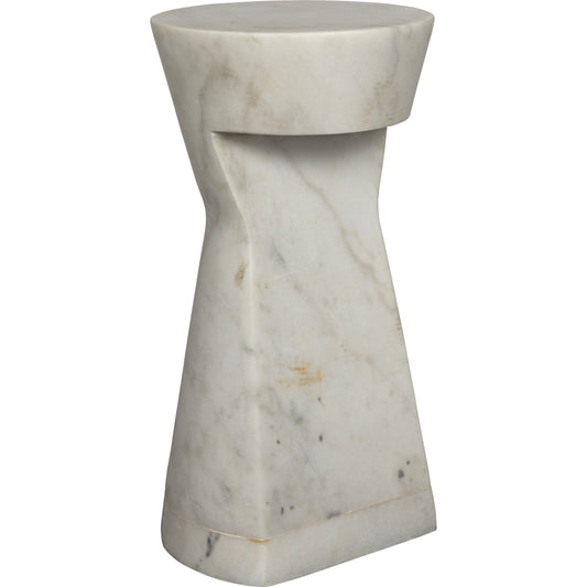 Omon Side Table by Noir in white stone. Made from unique in a modern style.