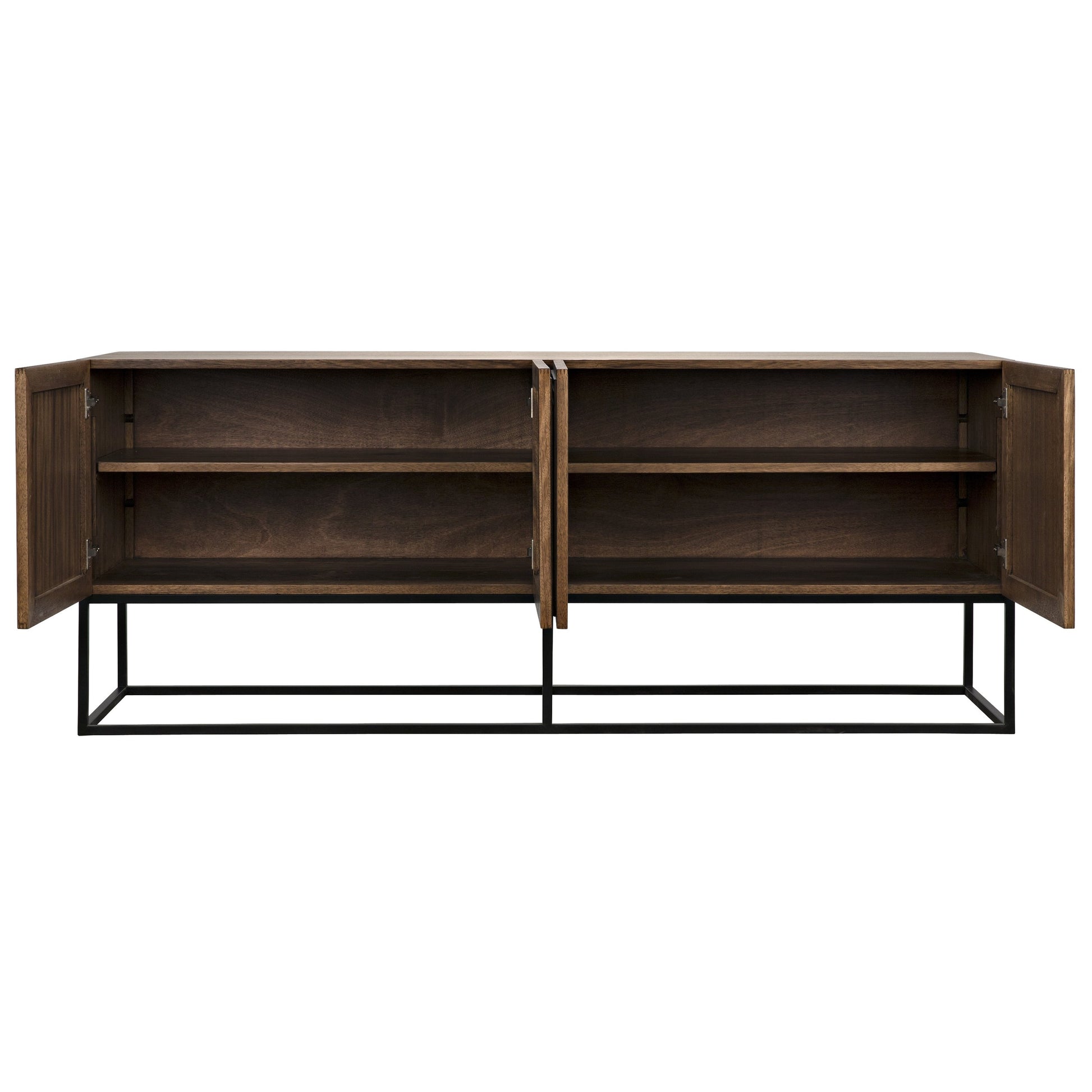 Lanon Sideboard by Noir in dark walnut. Made from walnut, metal in a eclectic & global style.