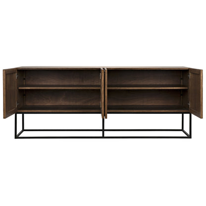 Lanon Sideboard by Noir in dark walnut. Made from walnut, metal in a eclectic & global style.