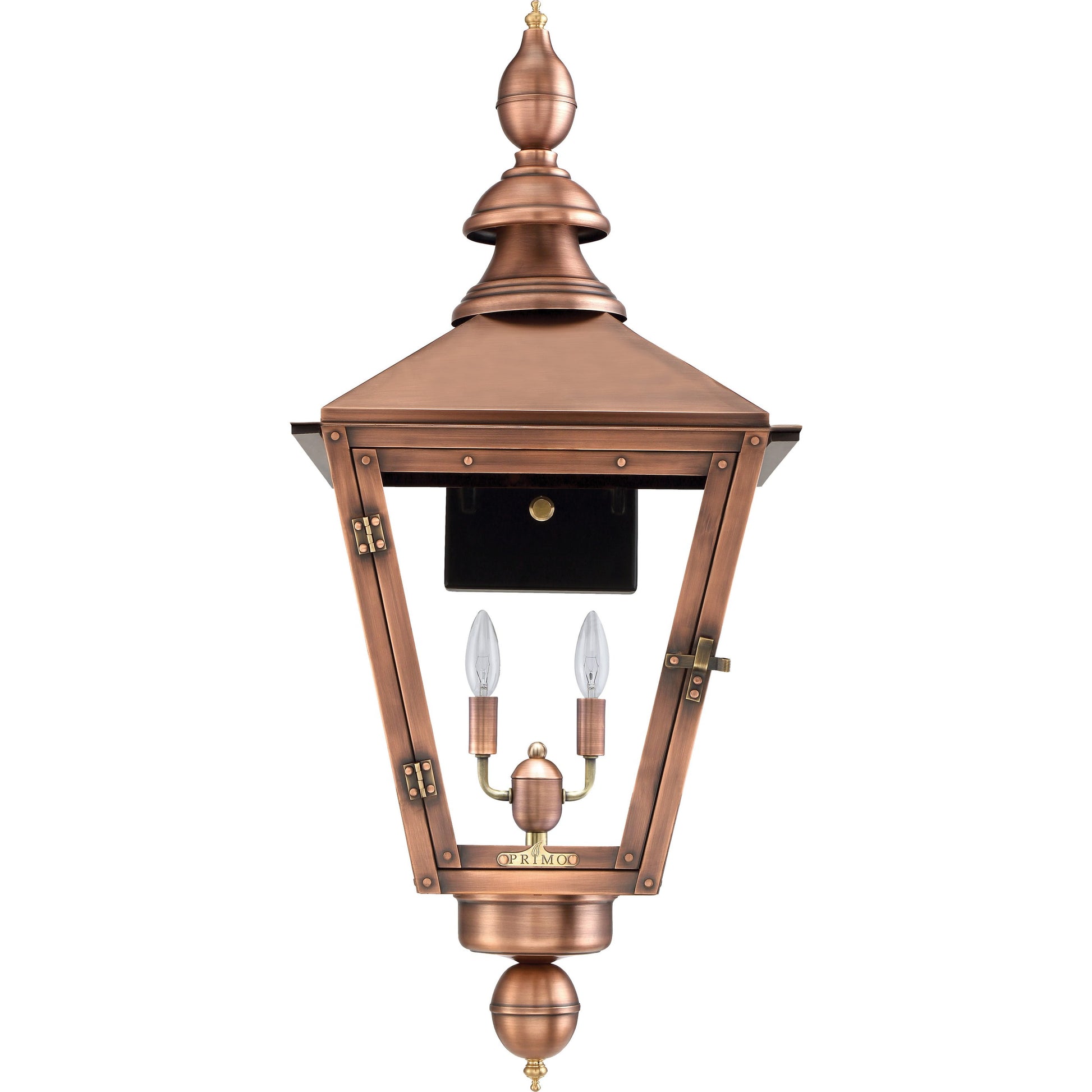 Charleston Electric Lantern by Primo Lighting in aged copper. Made from copper in a cottage & farmhouse style.