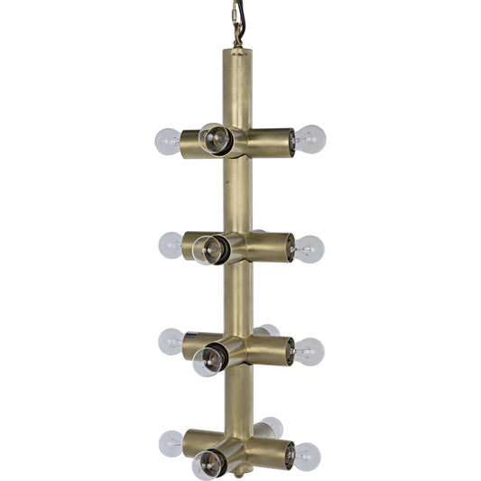 Axe Chandelier by Noir in antique brass. Made from metal in a modern style.