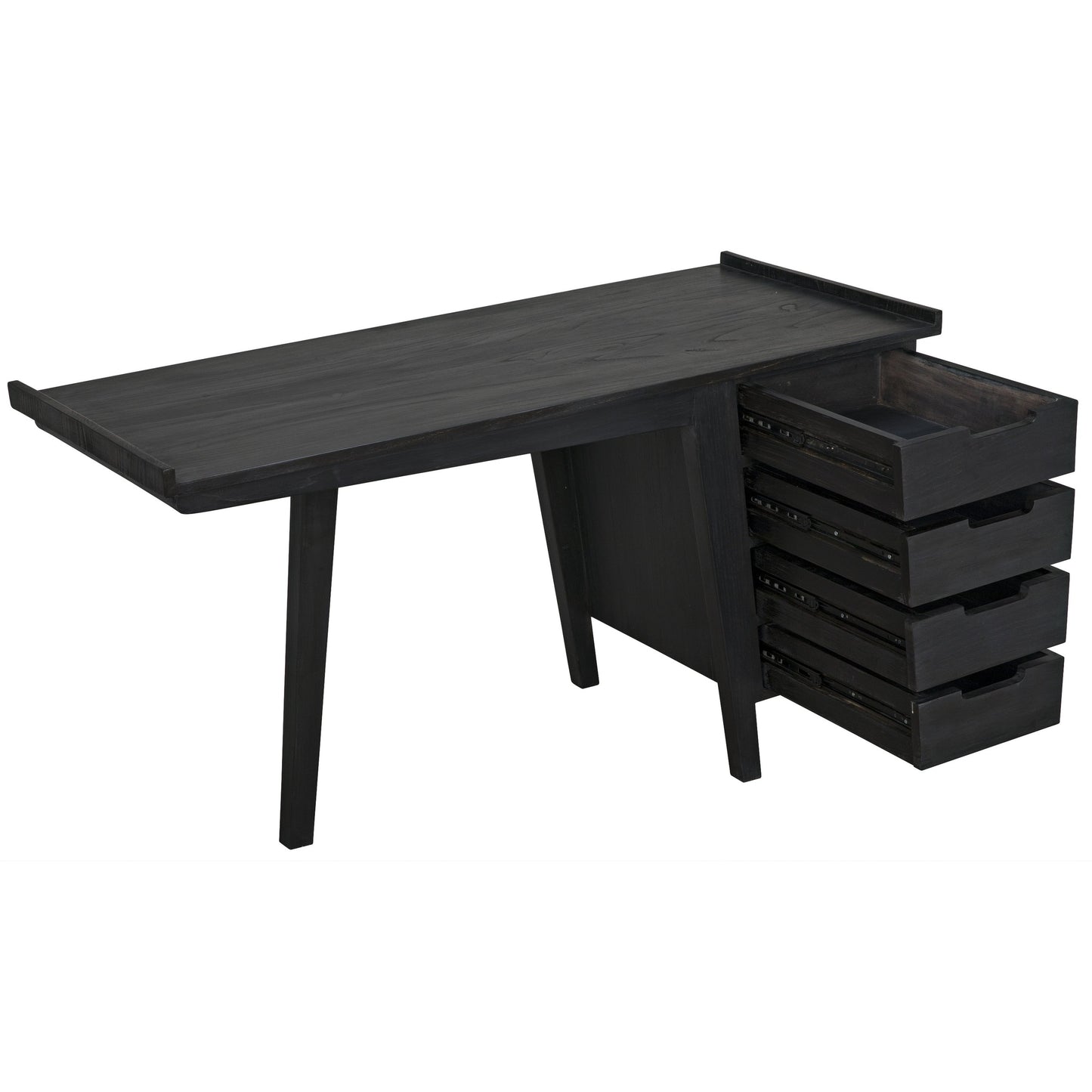 004 S-334963 | Additional Silo | Kennedy Desk by Noir in charcoal black. Made from sungkai in a modern style.