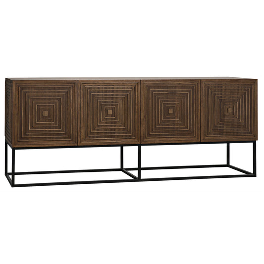 Lanon Sideboard by Noir in dark walnut. Made from walnut, metal in a eclectic & global style.