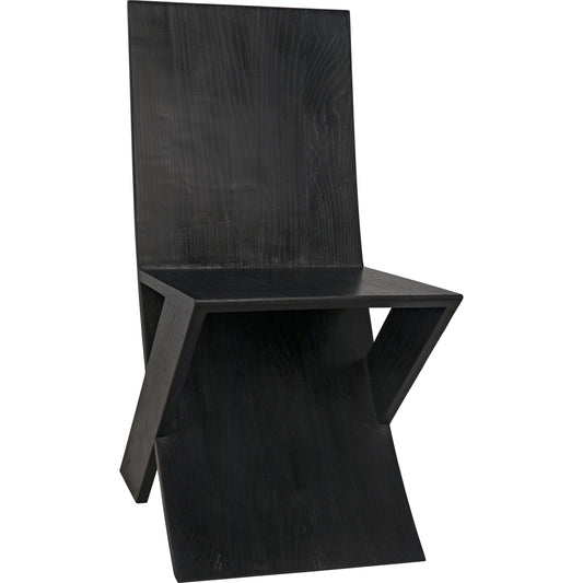 Tech Chair by Noir in charcoal black. Made from sungkai in a modern style.