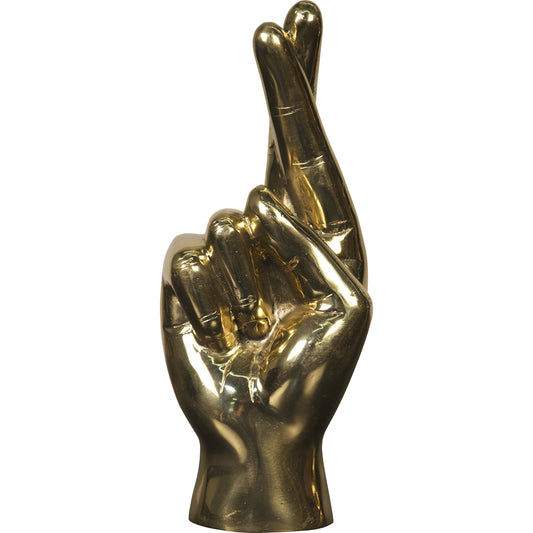 Fingers Crossed by Noir in brass. Made from brass in a modern style.