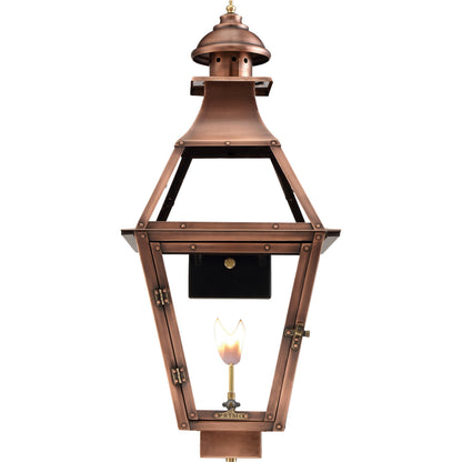 Jackson Gas Lantern by Primo Lighting in aged copper. Made from copper in a cottage & farmhouse style.