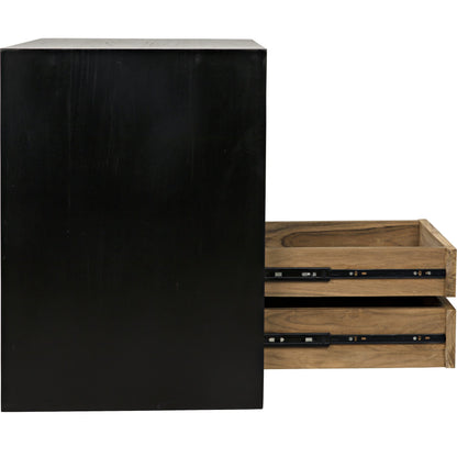 Burton Side Table by Noir in hand rubbed black. Made from mahogany, teak in a modern style.