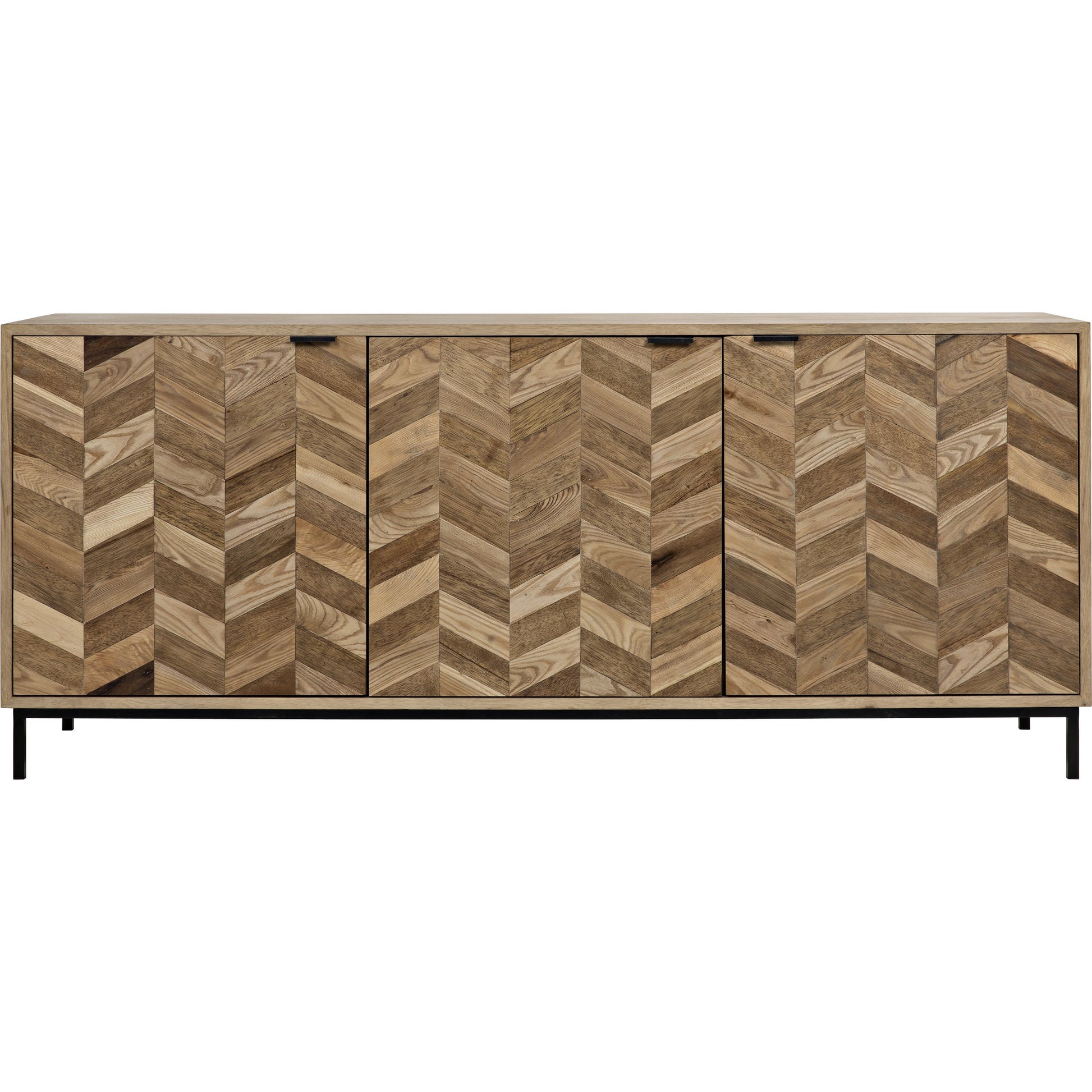 Herringbone Sideboard by Noir in washed walnut. Made from walnut, metal in a eclectic & global style.
