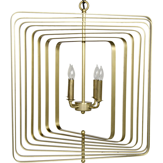 Dimaclema Chandelier by Noir in antique brass. Made from metal in a modern style.