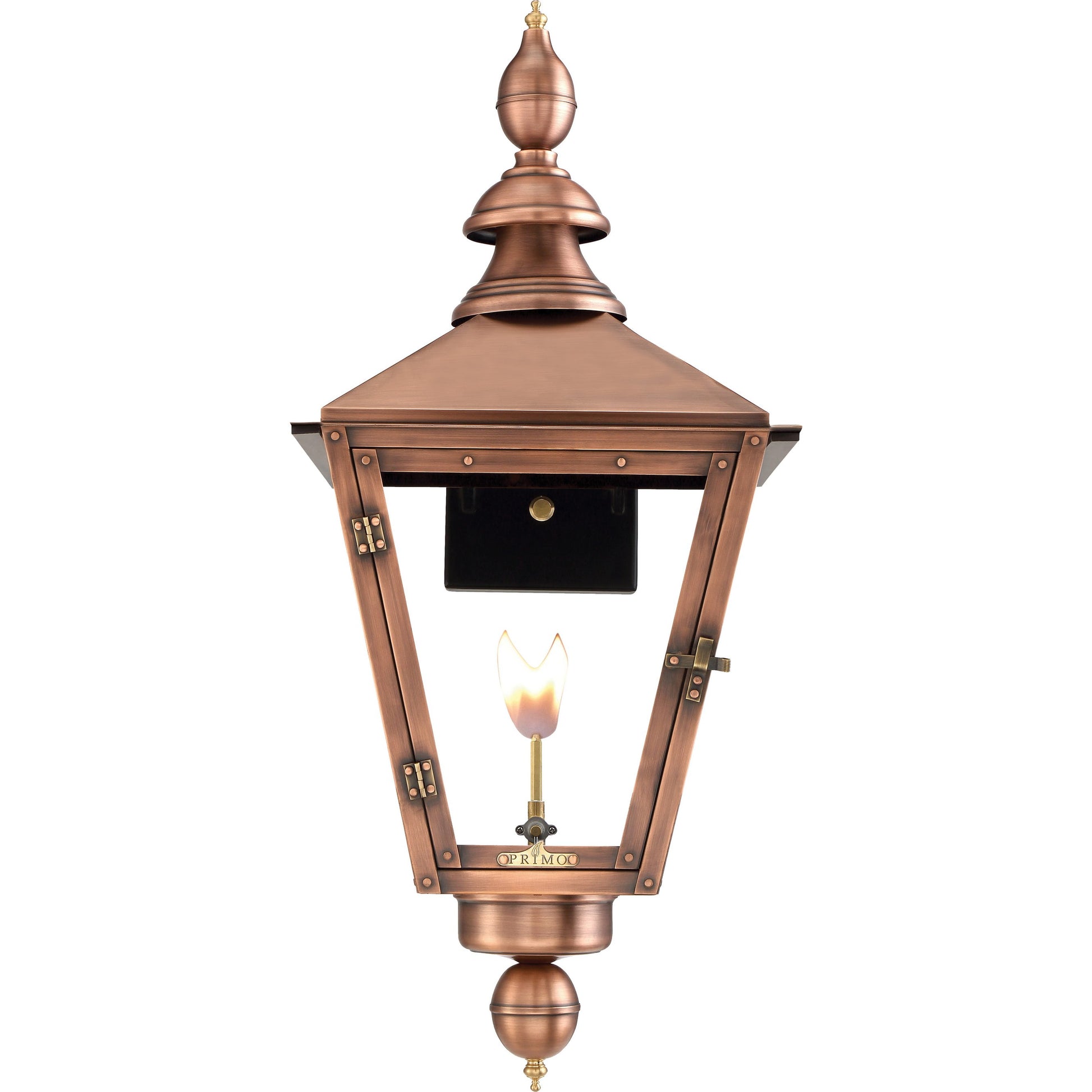 Charleston Gas Lantern by Primo Lighting in aged copper. Made from copper in a cottage & farmhouse style.