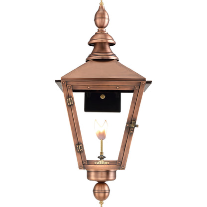 Charleston Gas Lantern by Primo Lighting in aged copper. Made from copper in a cottage & farmhouse style.