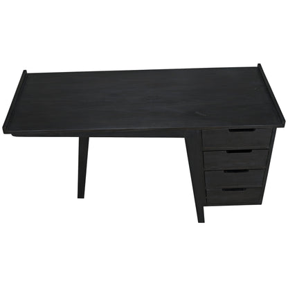 Kennedy Desk by Noir in charcoal black. Made from sungkai in a modern style.