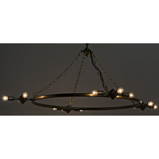 Sasha Chandelier by Noir in antique brass. Made from metal in a transitional style.