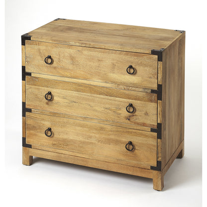 Forster Natural Mango Campaign Chest by Butler Specialty Company in natural wood and natural mango. Made from mango wood solids, mdf in a cottage & farmhouse style.