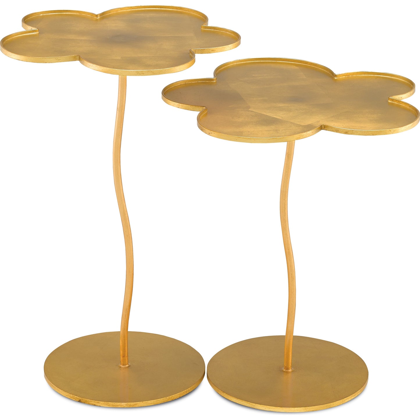 003 S-336132 | Additional Silo | Fleur Accent Table by Currey and Company in gold leaf. Made from iron in a transitional style.
