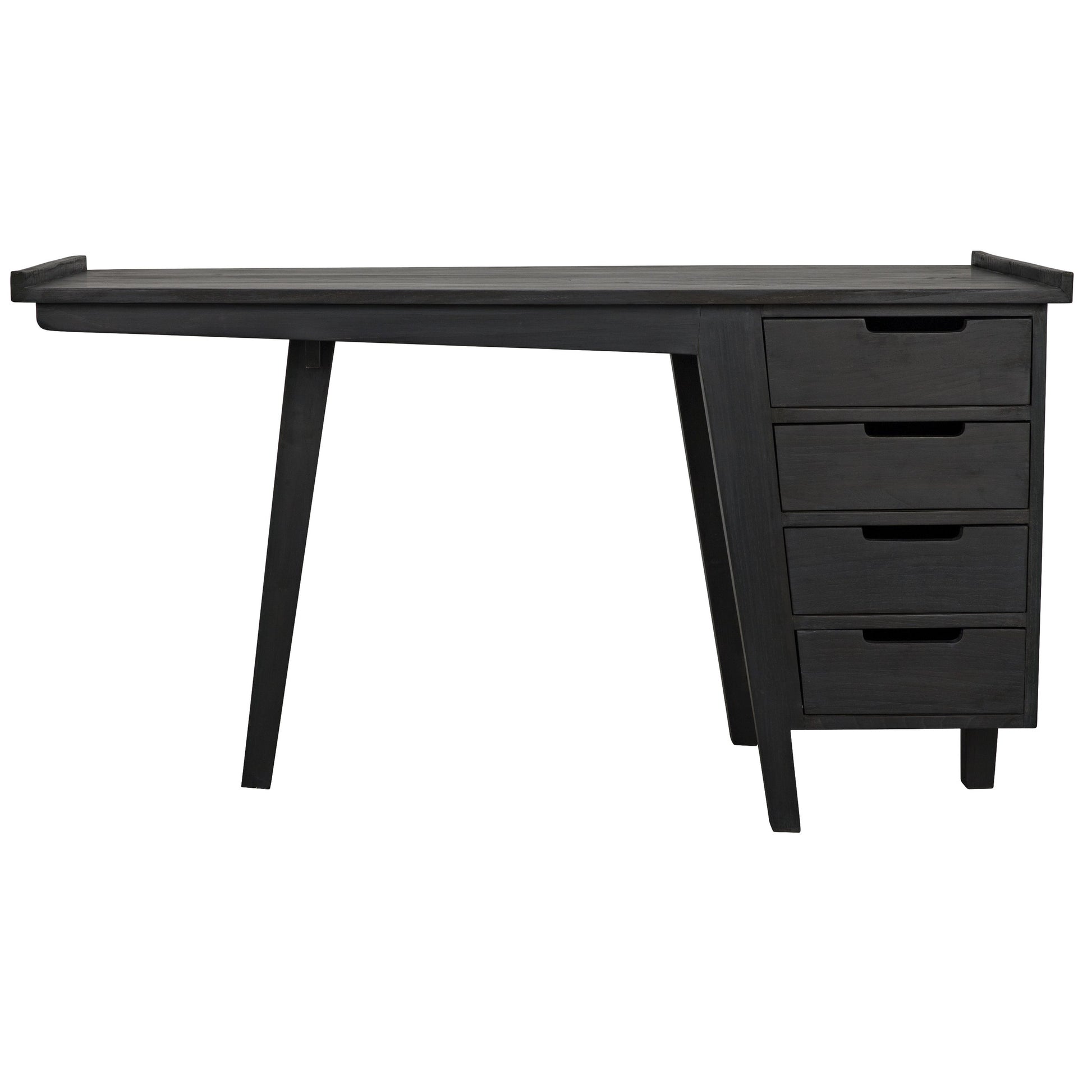 Kennedy Desk by Noir in charcoal black. Made from sungkai in a modern style.