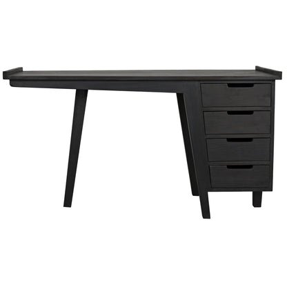 Kennedy Desk by Noir in charcoal black. Made from sungkai in a modern style.