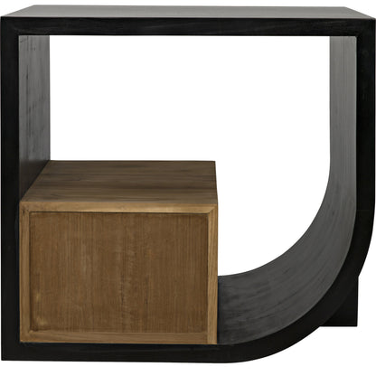Burton Side Table by Noir in hand rubbed black. Made from mahogany, teak in a modern style.