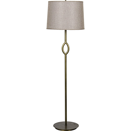 Ridge Floor Lamp by Noir in antique brass. Made from metal in a transitional style.