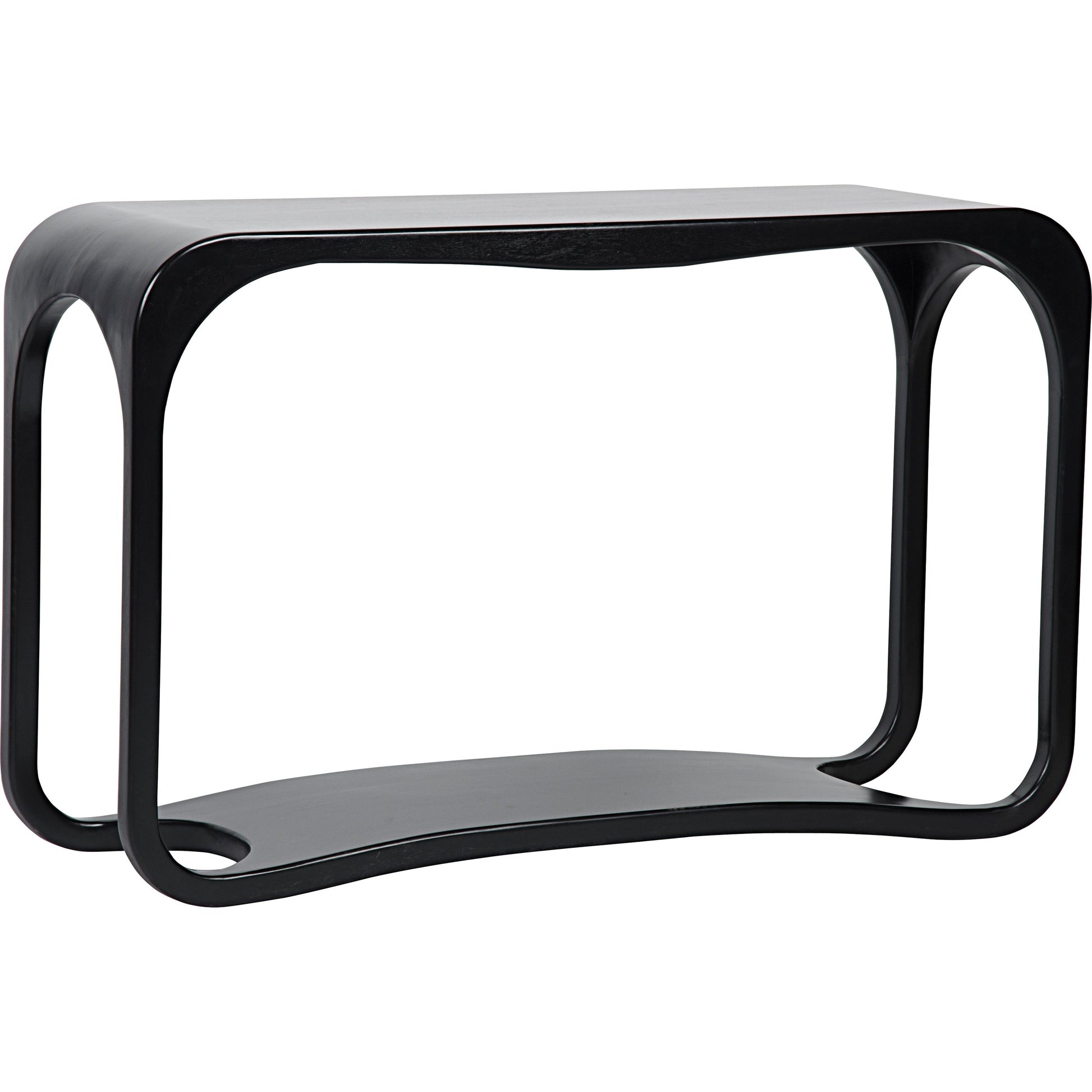 Milena Console by Noir in hand rubbed black. Made from mahogany in a modern style.