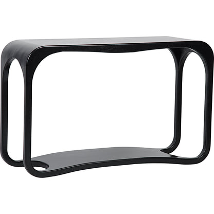 Milena Console by Noir in hand rubbed black. Made from mahogany in a modern style.
