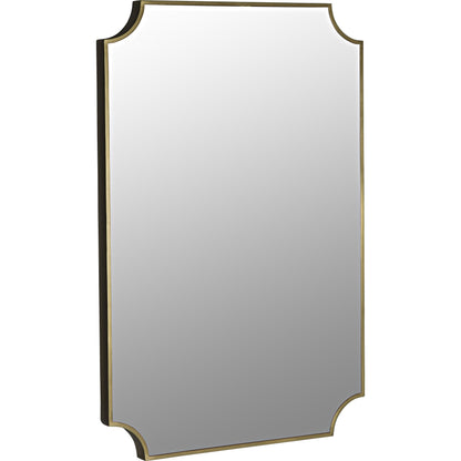 Convexed Mirror by Noir in antique brass. Made from metal, mirror in a transitional style.