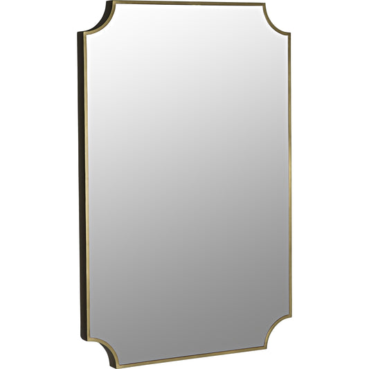 Convexed Mirror by Noir in antique brass. Made from metal, mirror in a transitional style.