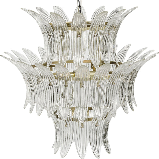 King Chandelier by Noir in antique brass. Made from metal, glass in a modern style.