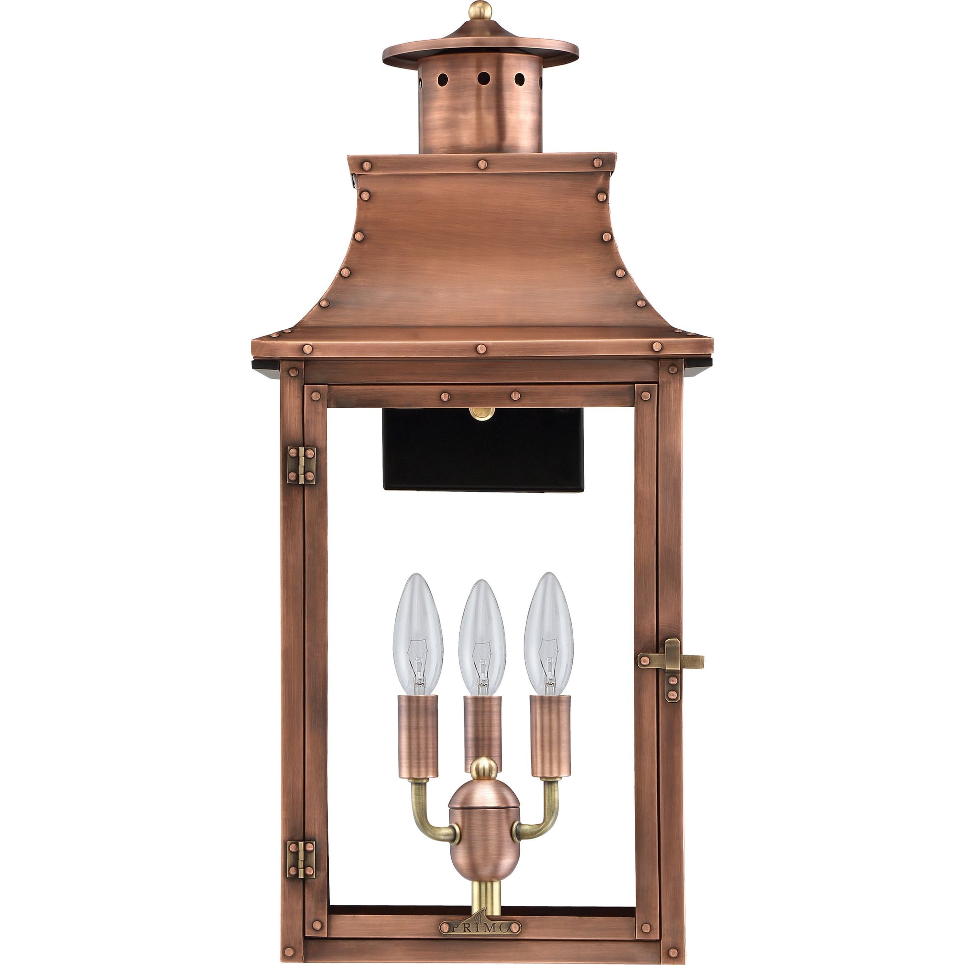 Royal Electric Lantern by Primo Lighting in aged copper. Made from copper in a traditional style.